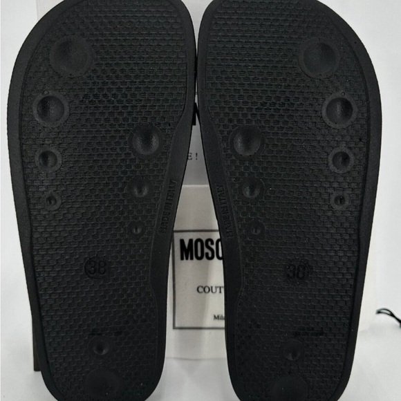 Moschino Black Slide Sandals/Slippers - Picture 2 of 4